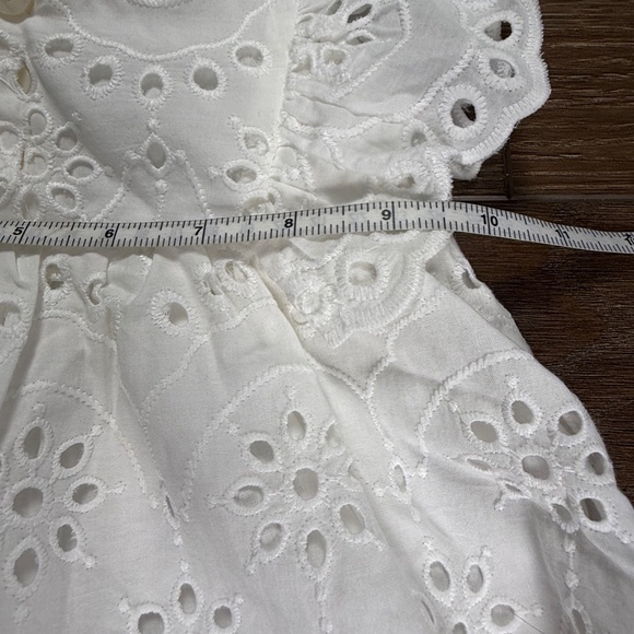 Zara Kids Baby Girl White Eyelet Lace Lined Dress Size 9-12 months, NWT - Picture 3 of 11